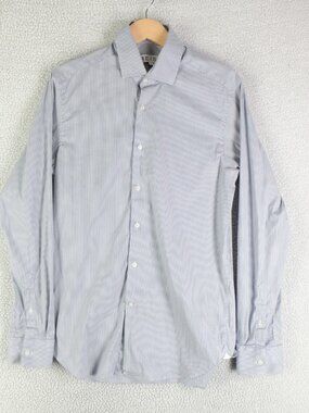Reiss Button Up Shirt Womens Medium Blue White Striped Long Sleeve Business